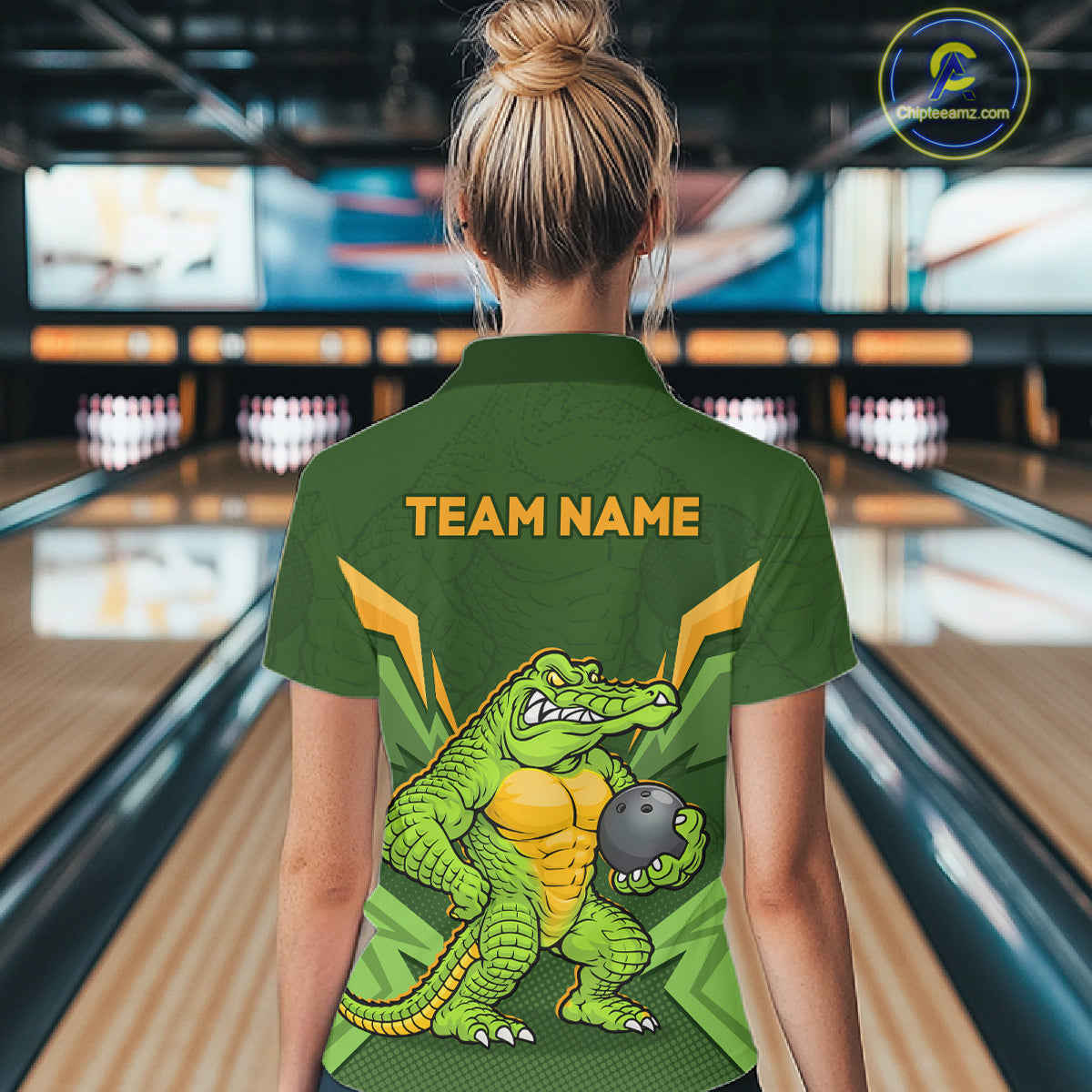 Personalized Funny Crocodile Bowling Shirt Alligator Bowling Jersey for Women Polo & 1/4 Zip HNT209