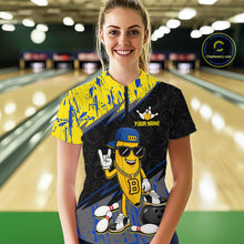 Load image into Gallery viewer, Custom Funny Banana Bowling Team Shirts Bowling Shirt for Women Bowling League Bowling Uniform HNT337