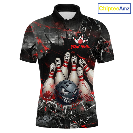 Cracked Angry Bowling Shirts for Men Custom Bowling Team Jersey Bowling League HNT286