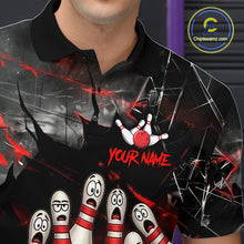 Load image into Gallery viewer, Cracked Angry Bowling Shirts for Men Custom Bowling Team Jersey Bowling League HNT286
