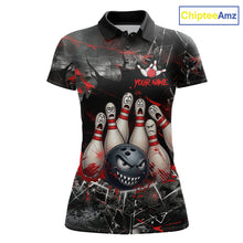 Load image into Gallery viewer, Cracked Angry Bowling Shirts for Women Custom Bowling Team Jersey Bowling League HNT286