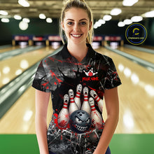 Load image into Gallery viewer, Cracked Angry Bowling Shirts for Women Custom Bowling Team Jersey Bowling League HNT286