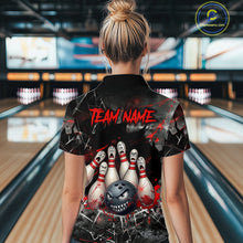 Load image into Gallery viewer, Cracked Angry Bowling Shirts for Women Custom Bowling Team Jersey Bowling League HNT286
