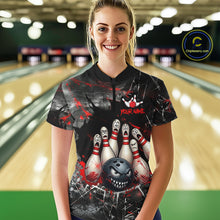 Load image into Gallery viewer, Cracked Angry Bowling Shirts for Women Custom Bowling Team Jersey Bowling League HNT286
