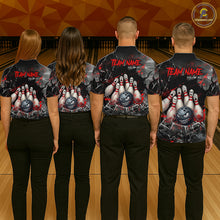 Load image into Gallery viewer, Cracked Angry Bowling Shirts for Women Custom Bowling Team Jersey Bowling League HNT286
