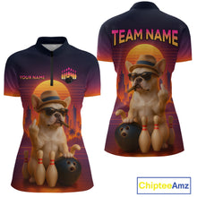 Load image into Gallery viewer, Custom Funny Dog Bowling Jersey for Women Bowling Uniform Polo &amp; 1/4 Zip Bowling Team Shirts HNT135