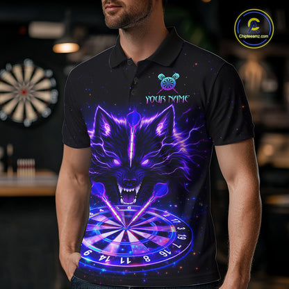 Custom Galaxy Thunder Wolf Darts Board Dart Shirts For Men Darts Team Jerseys Dart League NNT150