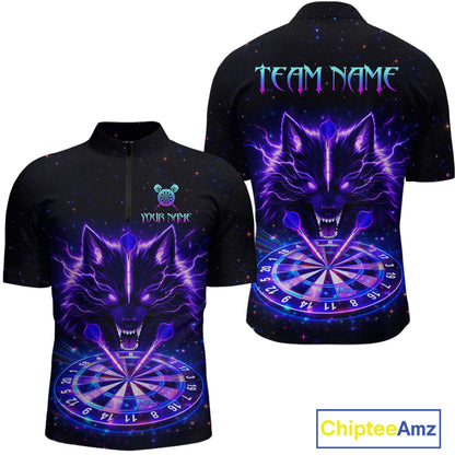 Custom Galaxy Thunder Wolf Darts Board Dart Shirts For Men Darts Team Jerseys Dart League NNT150
