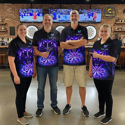 Custom Galaxy Thunder Wolf Darts Board Dart Shirts For Men Darts Team Jerseys Dart League NNT150