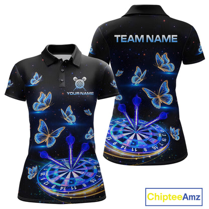 Custom Galaxy Butterflies Darts Board Dart Shirts For Women Darts Team Jerseys Dart League NNT151