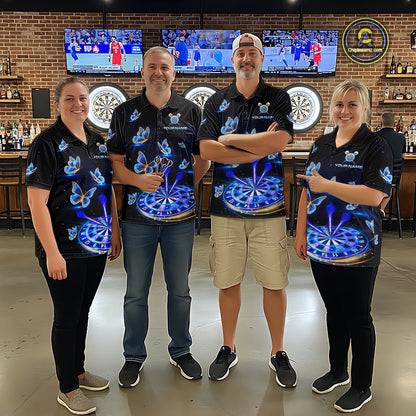 Custom Galaxy Butterflies Darts Board Dart Shirts For Men Darts Team Jerseys Dart League NNT151