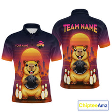 Load image into Gallery viewer, Custom Retro Capybara Bowling Jersey for Men Bowling Team Shirts Bowling Polo &amp; 1/4 Zip HNT260