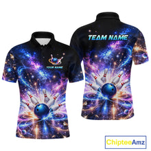 Load image into Gallery viewer, Custom Galaxy Bowling Jersey for Men Bowling Uniform Polo &amp; 1/4 Zip Bowling Team Shirts HNT227