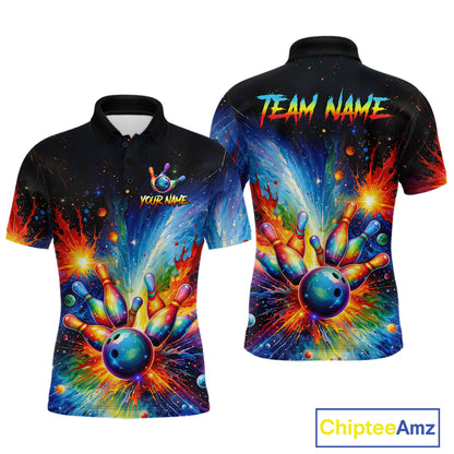 Custom Colorful Bowling Jersey for Men Bowling Uniform Polo & 1/4 Zip Bowling Team Shirts HNT226