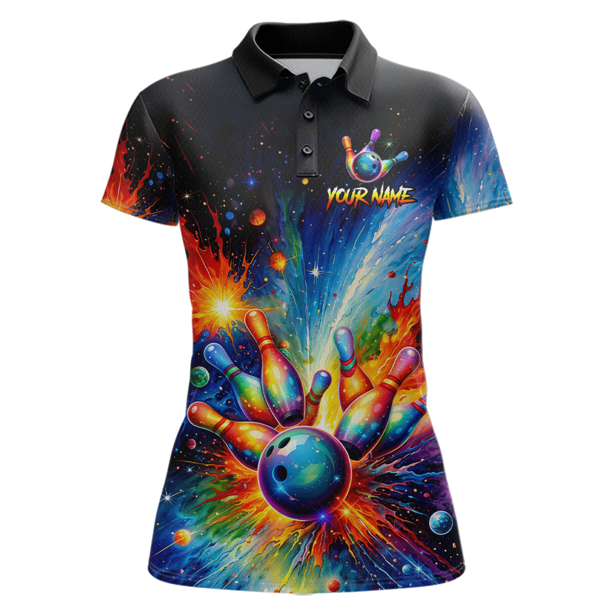 Custom Colorful Bowling Jersey for Women Bowling Uniform Polo & 1/4 Zip Bowling Team Shirts HNT226