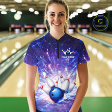 Load image into Gallery viewer, Custom Bowling Jersey for Women Bowling Uniform Polo &amp; 1/4 Zip Bowling Shirts for Bowler and Team HNT231