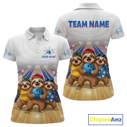 Custom Funny Sloth Bowling Shirt for Women Bowling Team Jersey Bowling League Bowling Cloth HNT299