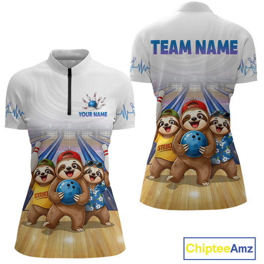 Custom Funny Sloth Bowling Shirt for Women Bowling Team Jersey Bowling League Bowling Cloth HNT299