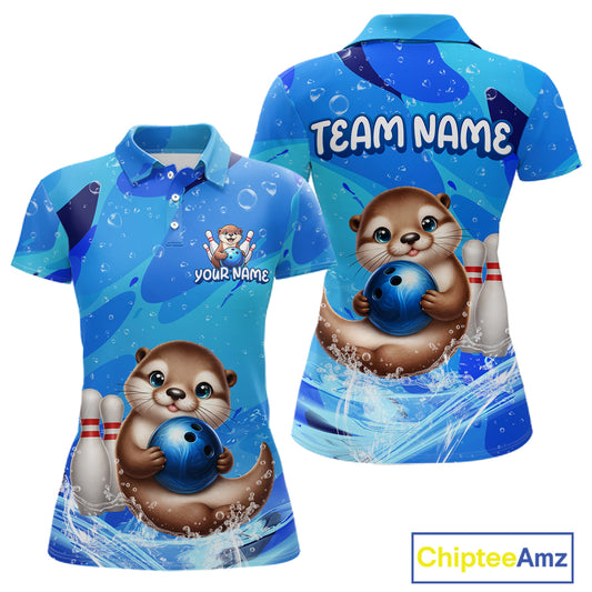Custom Funny Otte Bowling Jersey for Women Bowling Team Shirts Bowling Gifts Polo & 1/4 Zip HNT269