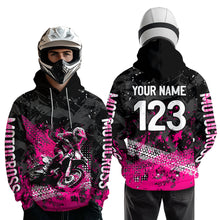 Load image into Gallery viewer, Custom Pink Motocross Jersey Hoodie Kid Men Women Youth Dirt Bike Motorcycle Hoodie HOT37