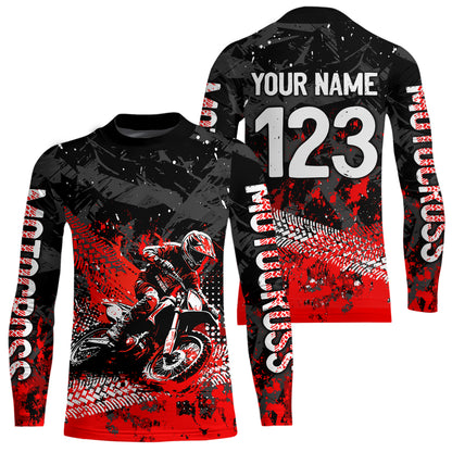 Red Youth MX Motocross Jersey Custom Racing Motocycle Shirts Men Women Kid UPF30+ DNT42