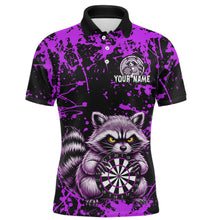 Load image into Gallery viewer, Custom Purple Raccoon Funny Dart Shirt Dart Team Jersey for Men Dartboard Polo &amp; 1/4 Zip Shirts NNT170