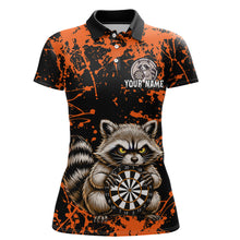 Load image into Gallery viewer, Custom Orange Raccoon Funny Dart Shirt Dart Team Jersey for Women Dartboard Polo &amp; 1/4 Zip Shirts NNT170