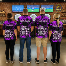 Load image into Gallery viewer, Custom Purple Raccoon Funny Dart Shirt Dart Team Jersey for Men Dartboard Polo &amp; 1/4 Zip Shirts NNT170