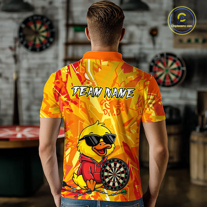 Custom Funny Duck Dart Shirt Dart Team Jersey for Men Dartboard Polo & 1/4Zip Shirts NNT166