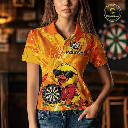 Custom Funny Duck Dart Shirt Dart Team Jersey for Women Dartboard Polo & 1/4Zip Shirts NNT166