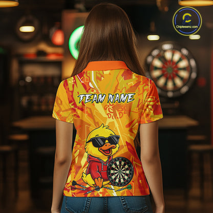 Custom Funny Duck Dart Shirt Dart Team Jersey for Women Dartboard Polo & 1/4Zip Shirts NNT166