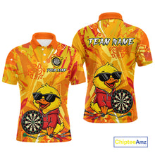 Load image into Gallery viewer, Custom Funny Duck Dart Shirt Dart Team Jersey for Men Dartboard Polo &amp; 1/4Zip Shirts NNT166