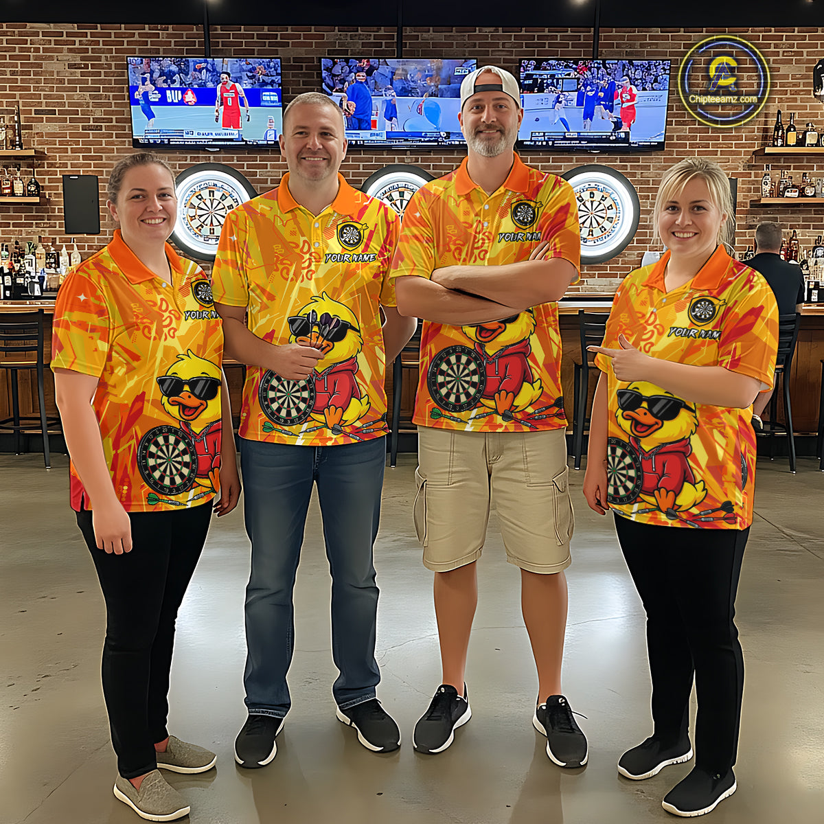 Custom Funny Duck Dart Shirt Dart Team Jersey for Men Dartboard Polo & 1/4Zip Shirts NNT166