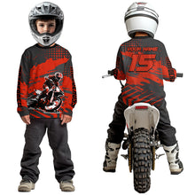 Load image into Gallery viewer, Personalized Red Motocross Shirts Off-Road Dirt Bike Shirt Kid Men Women UPF30+ DNT16