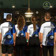Load image into Gallery viewer, Custom Blue Flame 8 Ball Billiard Shirts for Men Billiard Team Shirts Billiard League Polo &amp; 1/4 Zipper NNT88