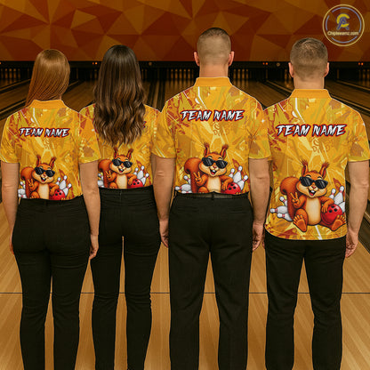 Funny Squirrel Custom Bowling Jersey for Women Bowling Team Shirts Bowling League HNT303
