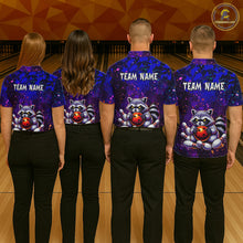 Load image into Gallery viewer, Custom Funny Raccoon Bowling Jersey for Women Bowling Tournament Polo &amp; 1/4 Zip Bowling Team Shirts HNT216
