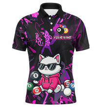 Load image into Gallery viewer, Custom Pink Cat Funny 8 Ball Pool Shirts Billiard Shirt for Men Billiard Team Jersey League NNT175