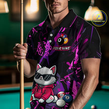 Load image into Gallery viewer, Custom Pink Cat Funny 8 Ball Pool Shirts Billiard Shirt for Men Billiard Team Jersey League NNT175