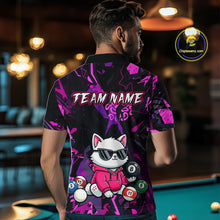 Load image into Gallery viewer, Custom Pink Cat Funny 8 Ball Pool Shirts Billiard Shirt for Men Billiard Team Jersey League NNT175