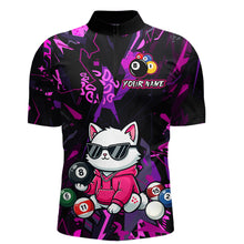 Load image into Gallery viewer, Custom Pink Cat Funny 8 Ball Pool Shirts Billiard Shirt for Men Billiard Team Jersey League NNT175
