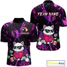 Load image into Gallery viewer, Custom Pink Cat Funny 8 Ball Pool Shirts Billiard Shirt for Men Billiard Team Jersey League NNT175