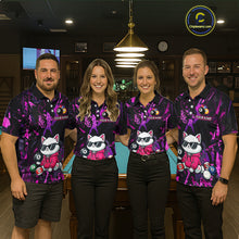 Load image into Gallery viewer, Custom Pink Cat Funny 8 Ball Pool Shirts Billiard Shirt for Men Billiard Team Jersey League NNT175