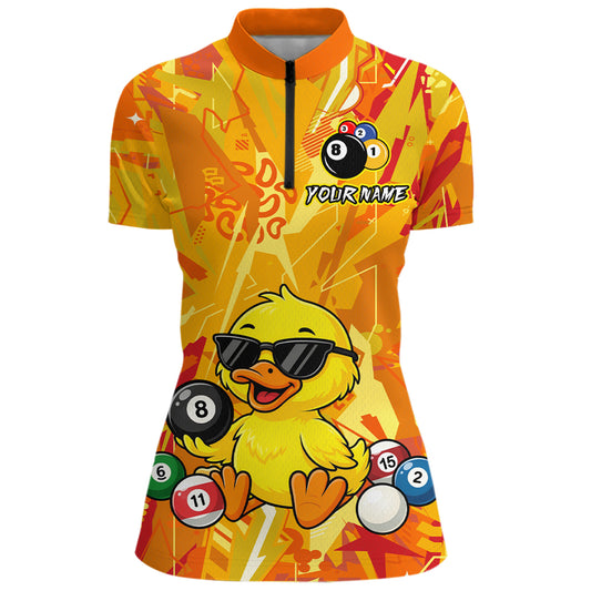 Custom Yellow Duck Funny 8 Ball Pool Shirts Billiard Shirt for Women Billiard Team Jersey League NNT174