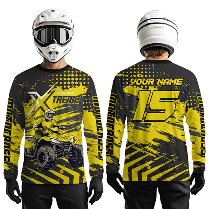 Custom Yellow Off-Road Quad Bike Shirt Extreme ATV Motocross Shirts Kid Men Women UPF30+ DNT79