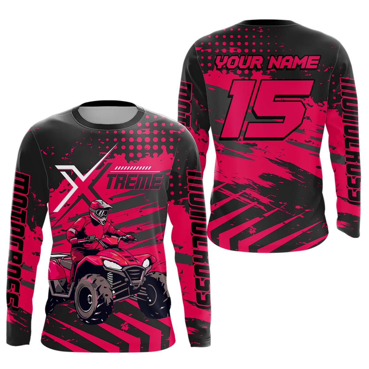 Custom Pink Off-Road Quad Bike Shirt Extreme ATV Motocross Shirts Kid Men Women UPF30+ DNT79