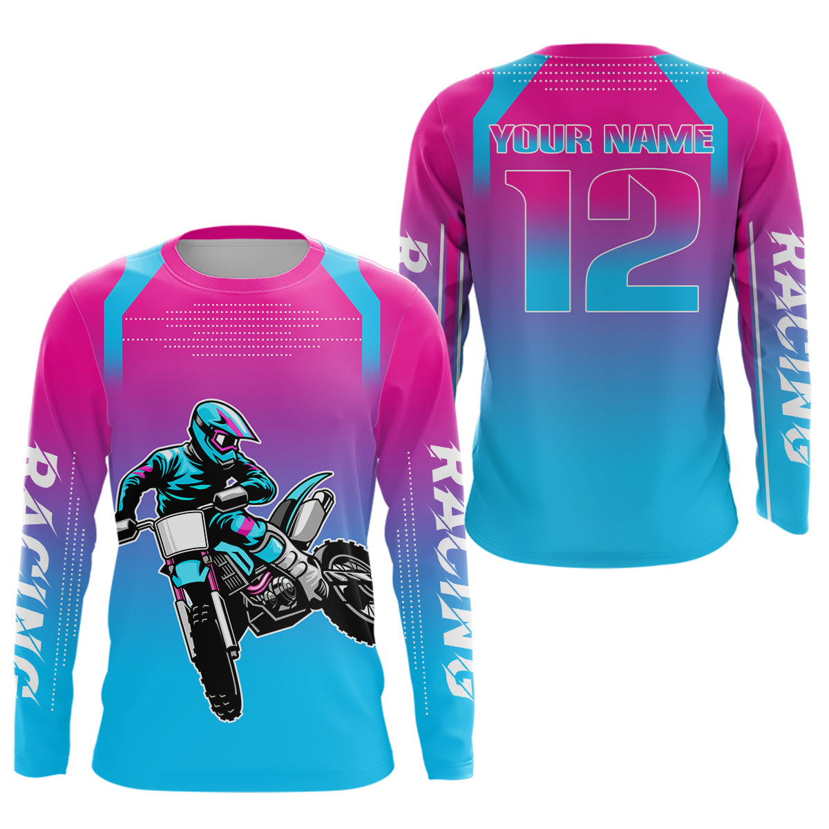 Pink Youth Dirt Bike Jersey Men Women Kid Custom Motocross Jersey Off-Roading Jersey DNT49