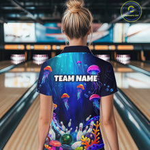 Load image into Gallery viewer, Custom Jellyfish Bowling Jersey for Women Ocean Theme Bowling Team Shirt Bowling League HNT272