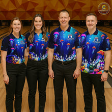 Load image into Gallery viewer, Custom Jellyfish Bowling Jersey for Women Ocean Theme Bowling Team Shirt Bowling League HNT272