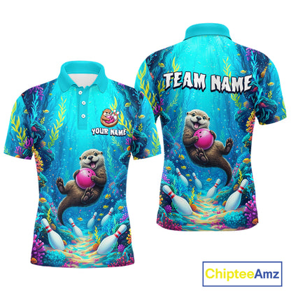 Custom Ocean Funny Otte Bowling Jersey for Men Funny Bowling Team Shirts Bowling Uniform HNT273